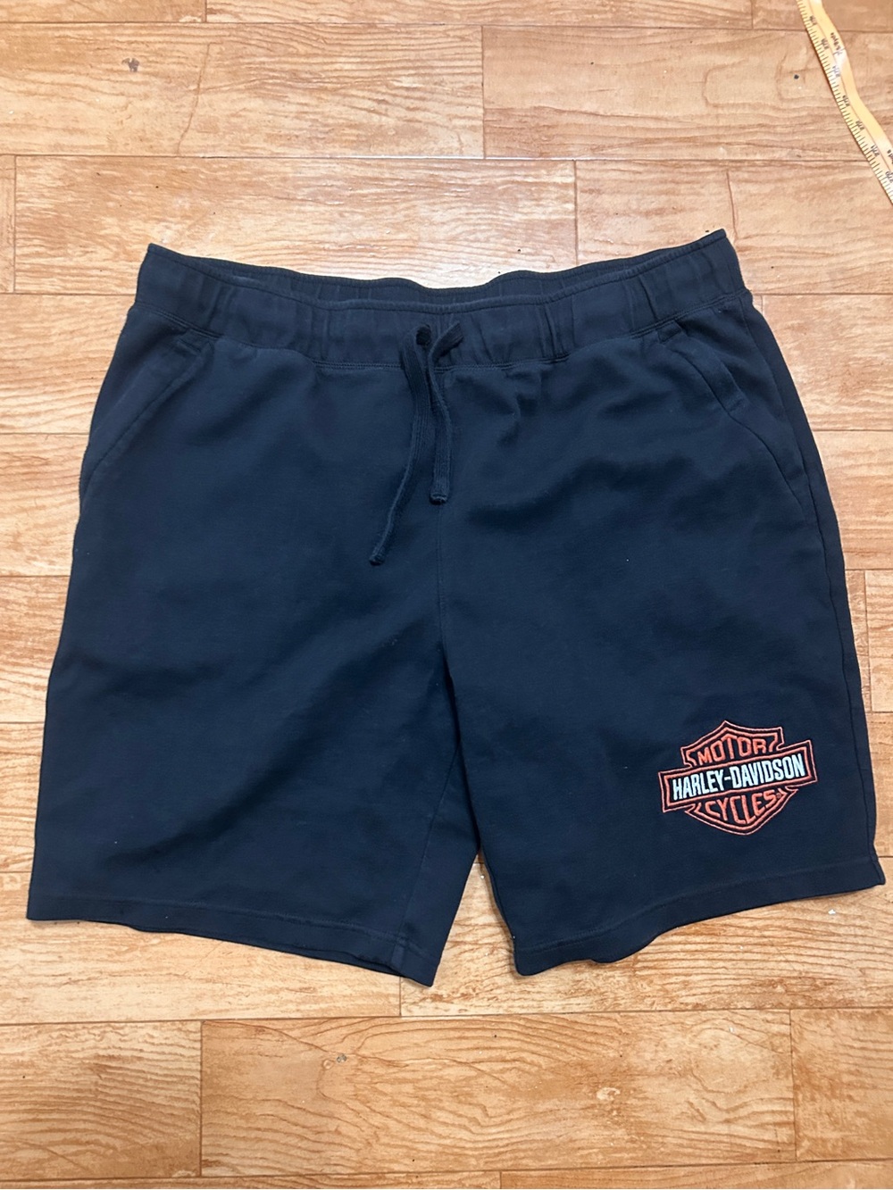 Harley-Davidson Men's Bar & Shield Fleece Shorts Black Size XL Embroidered Biker